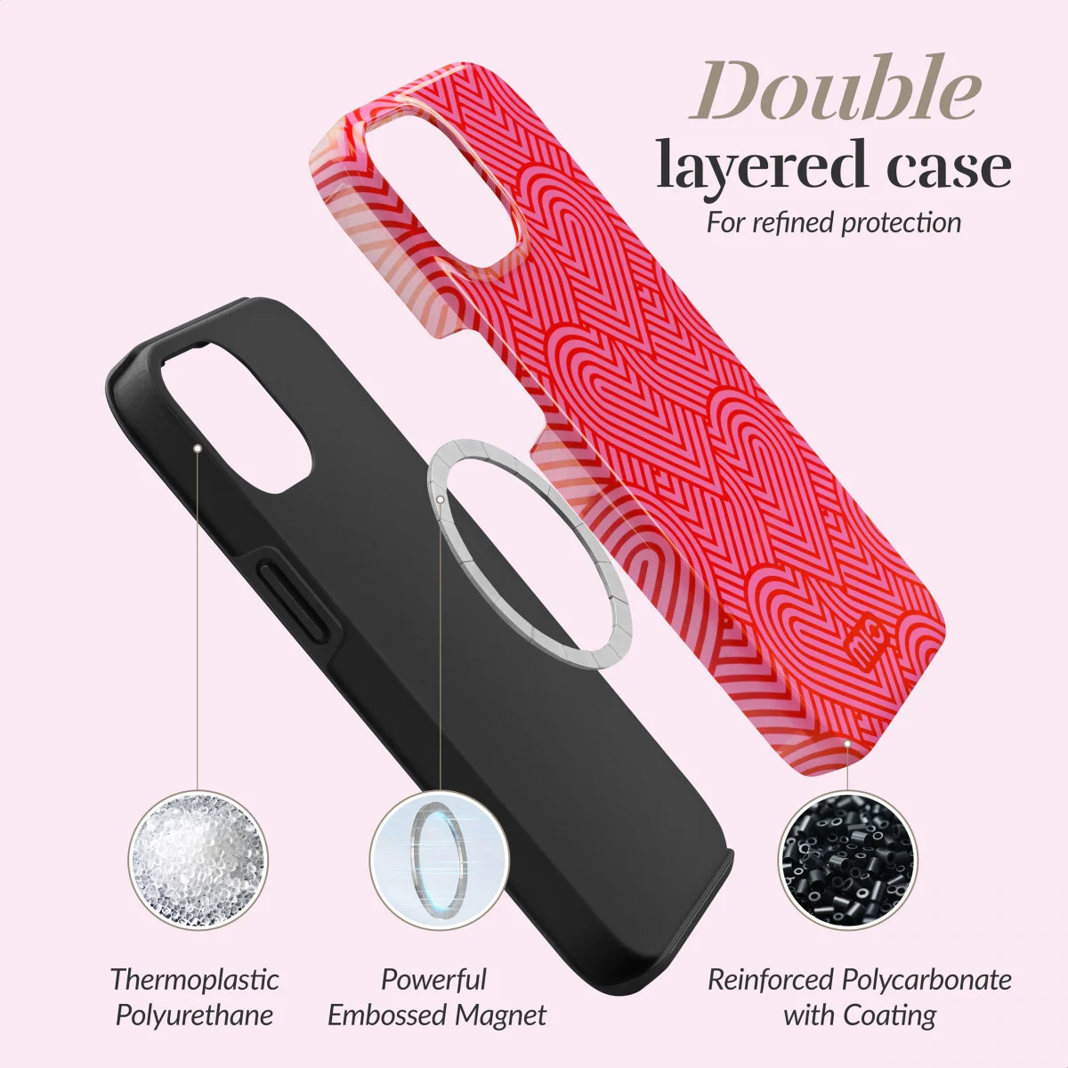 MIO MagSafe Apple iPhone 13 Pro Hoesje Hard Shell Cover Wild Hearts afbeelding 4
