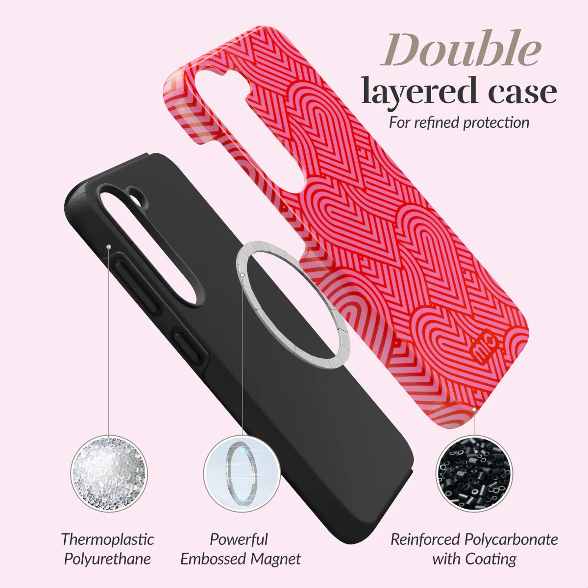 MIO MagSafe Samsung Galaxy S24 Hoesje Hard Shell Cover Wild Hearts afbeelding 4