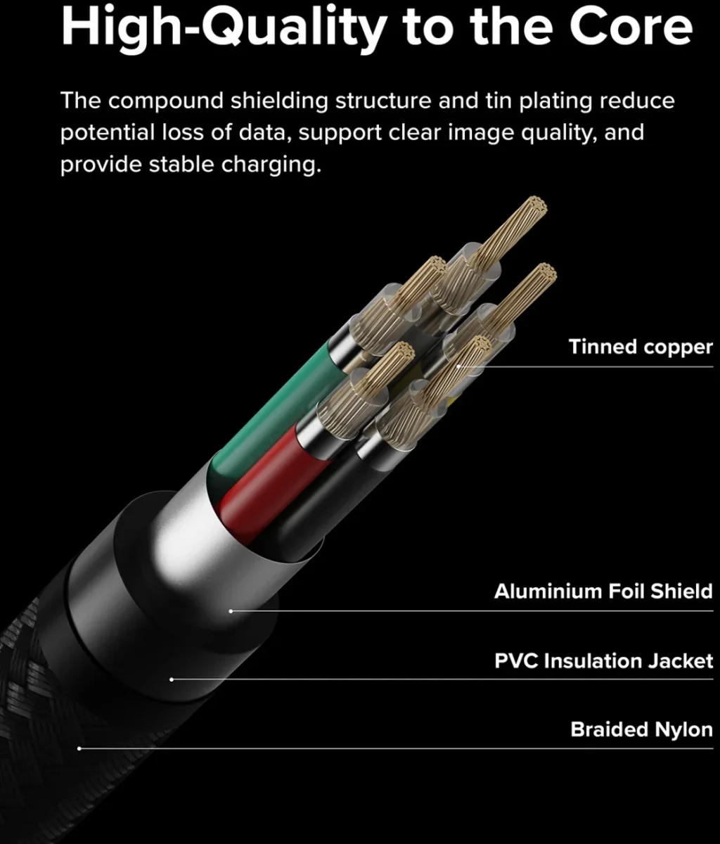 Ringke 3A Fast Charging Basic USB-C naar USB-C Kabel 60W 0.5M Zwart afbeelding 6