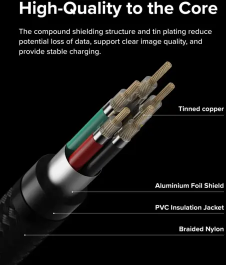 Ringke 3A Fast Charging Basic USB-C naar USB-C Kabel 60W 0.5M Zwart afbeelding 6