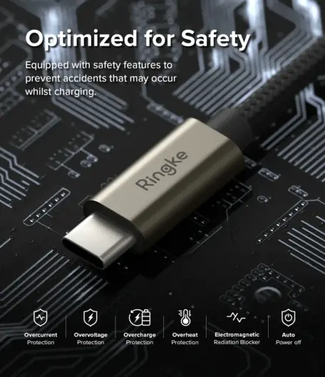 Ringke 3A Fast Charging Basic USB-C naar USB-C Kabel 60W 0.5M Zwart afbeelding 8