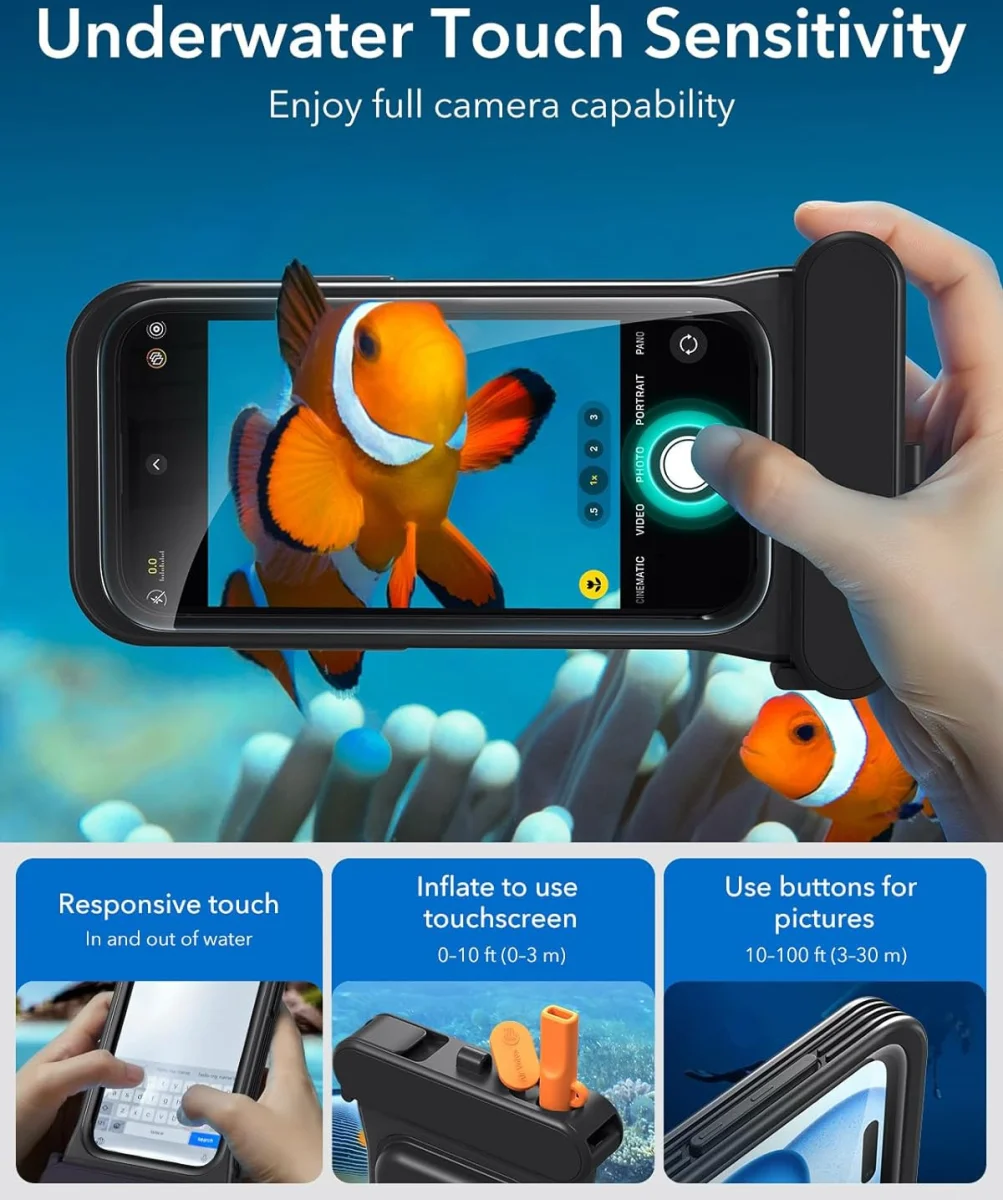 ESR iPhone 13 / 14 / 15 Waterdicht Hoesje IPX8 Waterproof Zwart afbeelding 4