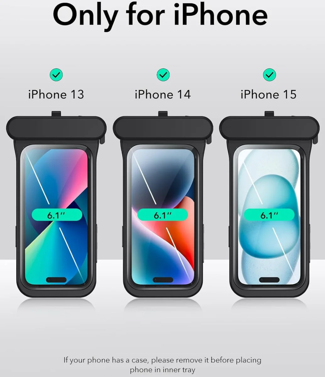 ESR iPhone 13 / 14 / 15 Waterdicht Hoesje IPX8 Waterproof Zwart afbeelding 9