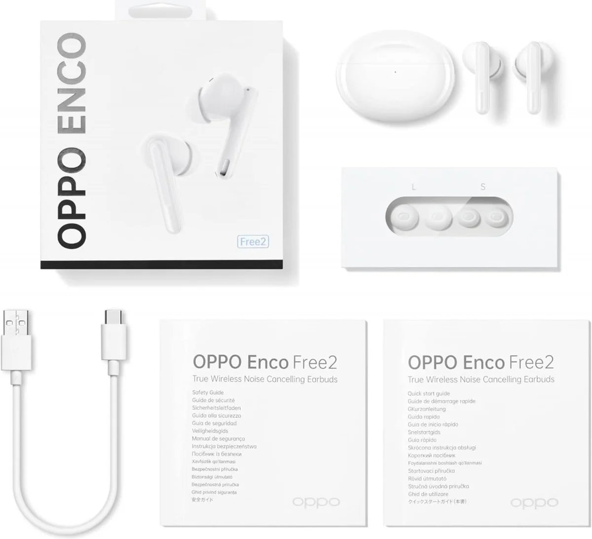 Origineel Oppo Enco Free 2 TWS Earbuds - In Ear Bluetooth Oordopjes Wit afbeelding 7