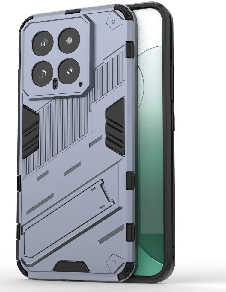 Xiaomi 14 Hoesje Shockproof Kickstand Back Cover Blauw afbeelding 1