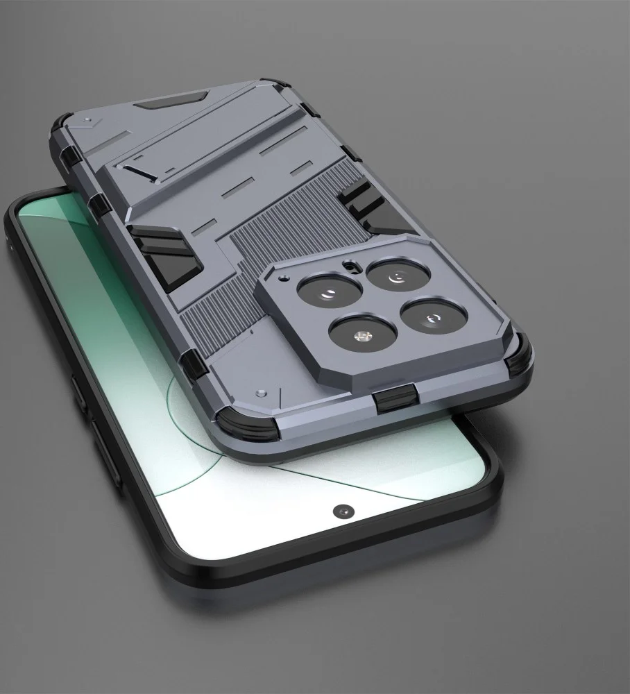 Xiaomi 14 Hoesje Shockproof Kickstand Back Cover Blauw afbeelding 5