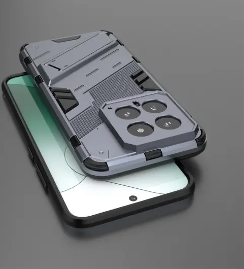 Xiaomi 14 Hoesje Shockproof Kickstand Back Cover Blauw afbeelding 5