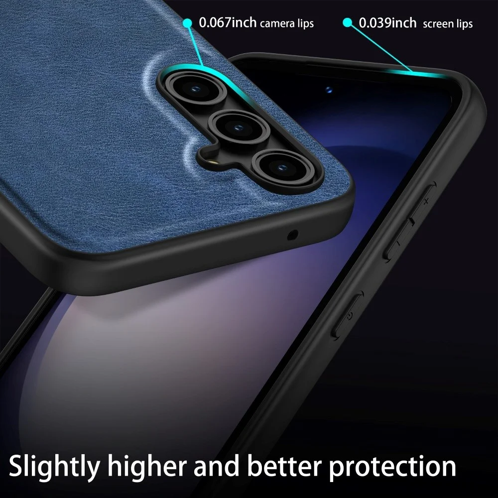 Samsung Galaxy A55 Hoesje met Kunstleer Coating Back Cover Zwart afbeelding 6