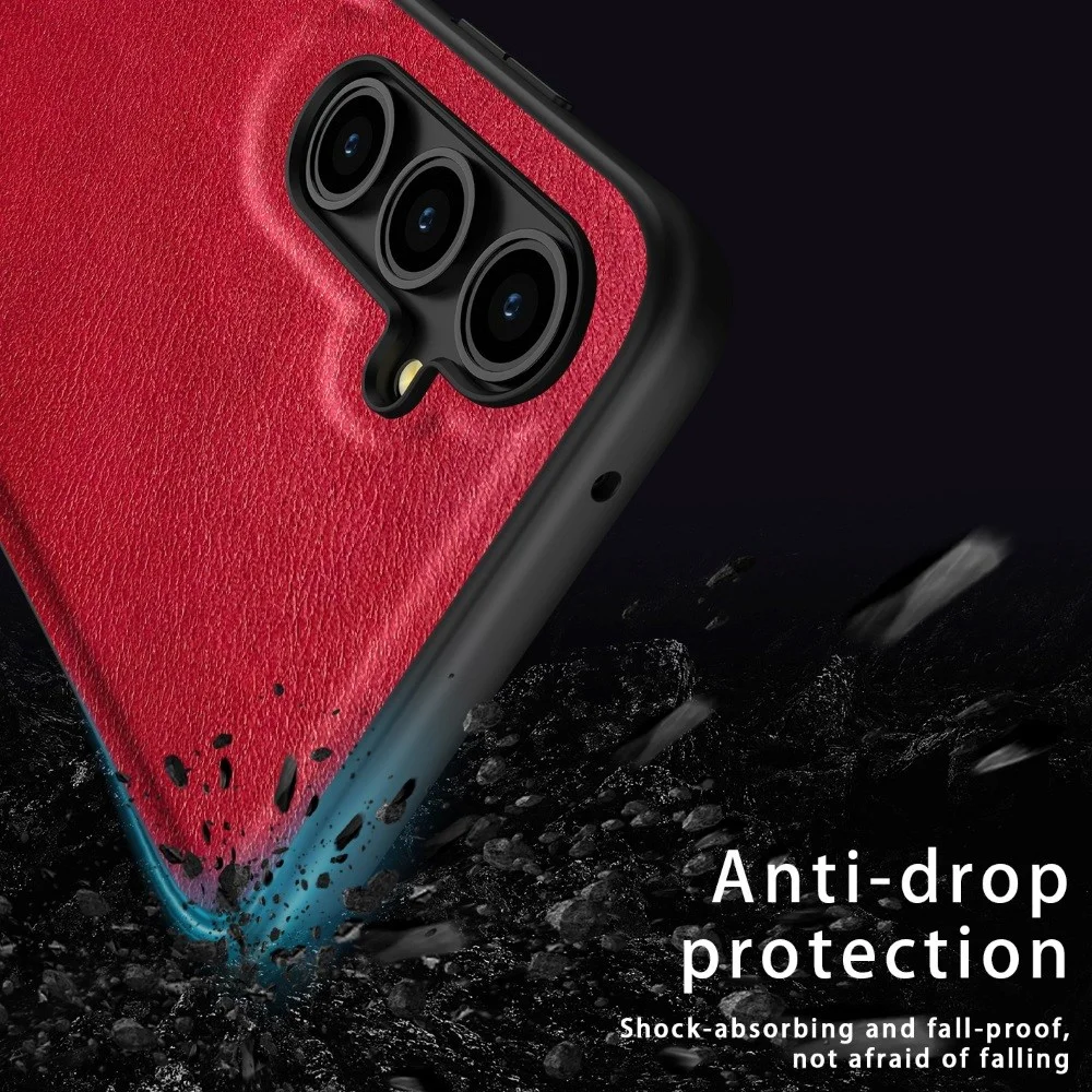 Samsung Galaxy A55 Hoesje met Kunstleer Coating Back Cover Zwart afbeelding 7