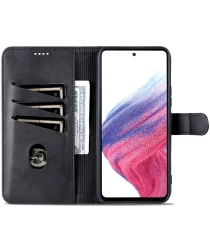 AZNS Samsung Galaxy A55 Hoesje Wallet Book Case Kunstleer Zwart