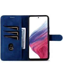 AZNS Samsung Galaxy A55 Hoesje Wallet Book Case Kunstleer Blauw