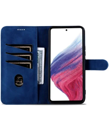 AZNS Samsung Galaxy A55 Hoesje Wallet Book Case Kunstleer Blauw Hoesjes