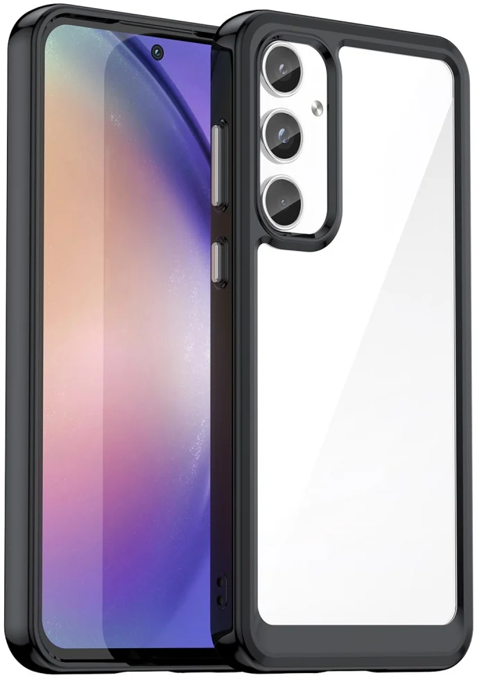 Samsung Galaxy A55 Hoesje Acryl Back Cover Zwart afbeelding 1