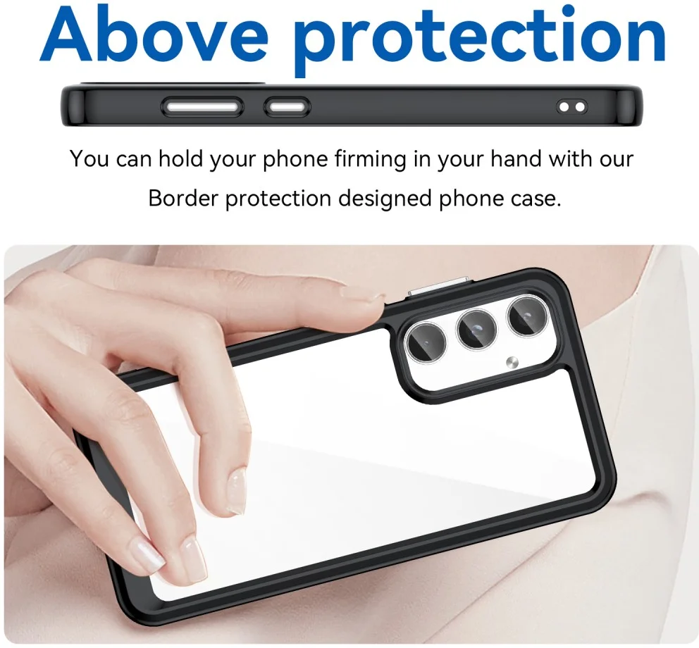 Samsung Galaxy A55 Hoesje Acryl Back Cover Zwart afbeelding 4