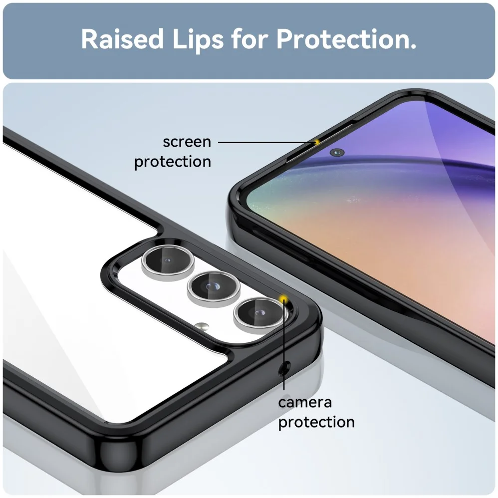Samsung Galaxy A55 Hoesje Acryl Back Cover Zwart afbeelding 6