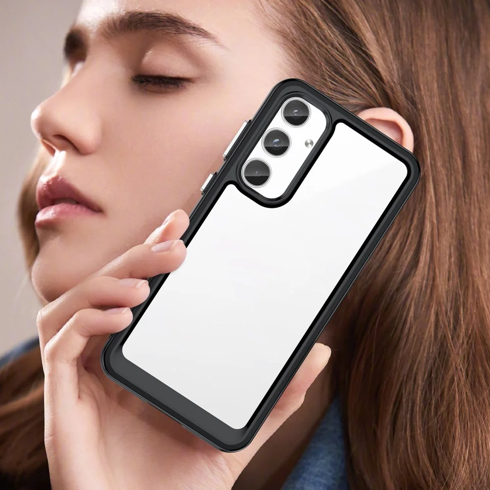 Samsung Galaxy A55 Hoesje Acryl Back Cover Zwart afbeelding 7