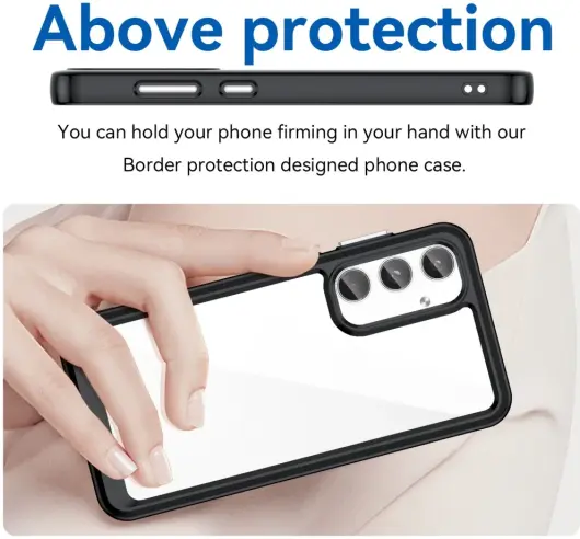 Samsung Galaxy A55 Hoesje Acryl Back Cover Zwart afbeelding 4