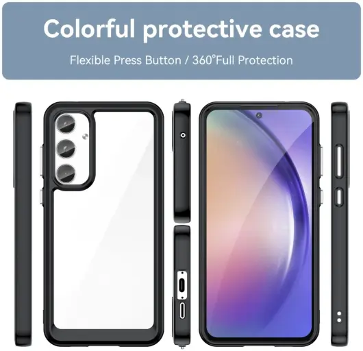 Samsung Galaxy A55 Hoesje Acryl Back Cover Zwart afbeelding 8