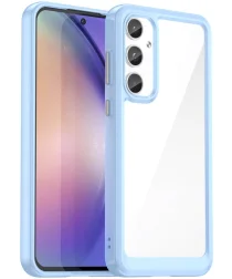 Samsung Galaxy A55 Hoesje Acryl Back Cover Blauw