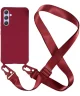 Samsung Galaxy A55 Hoesje TPU Back Cover + Telefoon Koord Rood