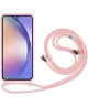 Samsung Galaxy A55 Hoesje Flexibel TPU met Koord Back Cover Roze