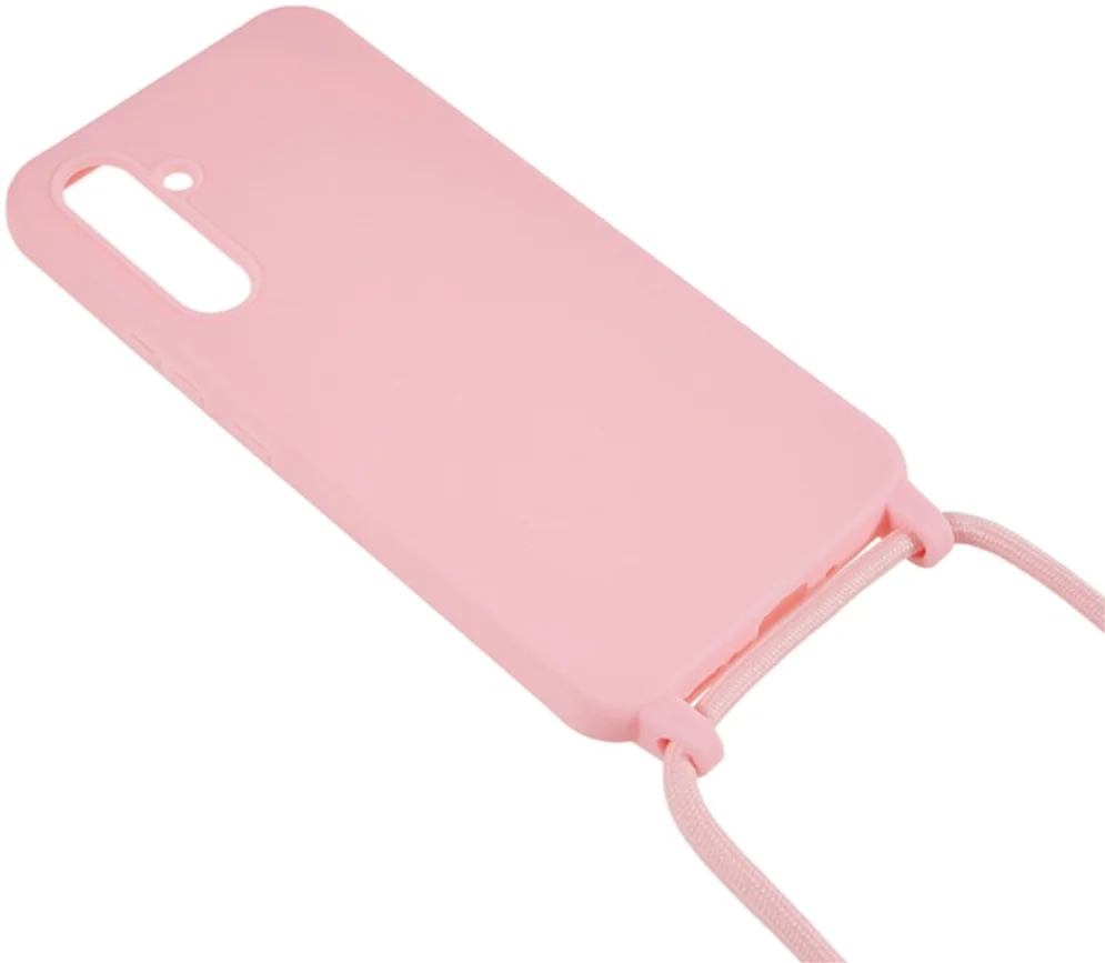 Samsung Galaxy A55 Hoesje Flexibel TPU met Koord Back Cover Roze afbeelding 3