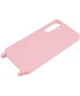 Samsung Galaxy A55 Hoesje TPU Back Cover + Telefoon Koord Roze