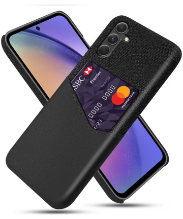 Samsung Galaxy A55 Hoesje met Kaarthouder Back Cover Zwart Hoesjes