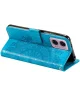 Motorola Moto G24 / Moto G04 Hoesje Mandala Book Case met Pasjeshouder Blauw