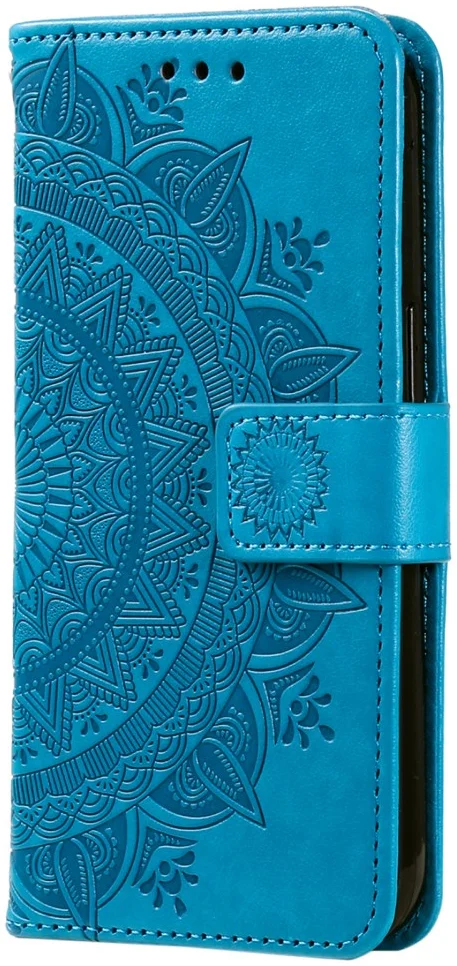 Motorola Moto G24 / Moto G04 Hoesje Mandala Book Case met Pasjeshouder Blauw afbeelding 5
