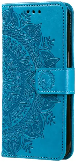 Motorola Moto G24 / Moto G04 Hoesje Mandala Book Case met Pasjeshouder Blauw afbeelding 5