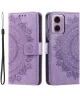 Motorola Moto G24 / Moto G04 Hoesje Mandala Book Case met Pasjeshouder Paars