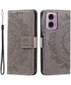 Motorola Moto G24 / Moto G04 Hoesje Mandala Book Case met Pasjeshouder Grijs