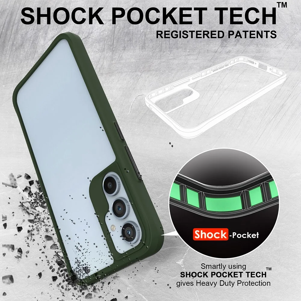 Samsung Galaxy A55 Hoesje Armor Back Cover Groen afbeelding 3
