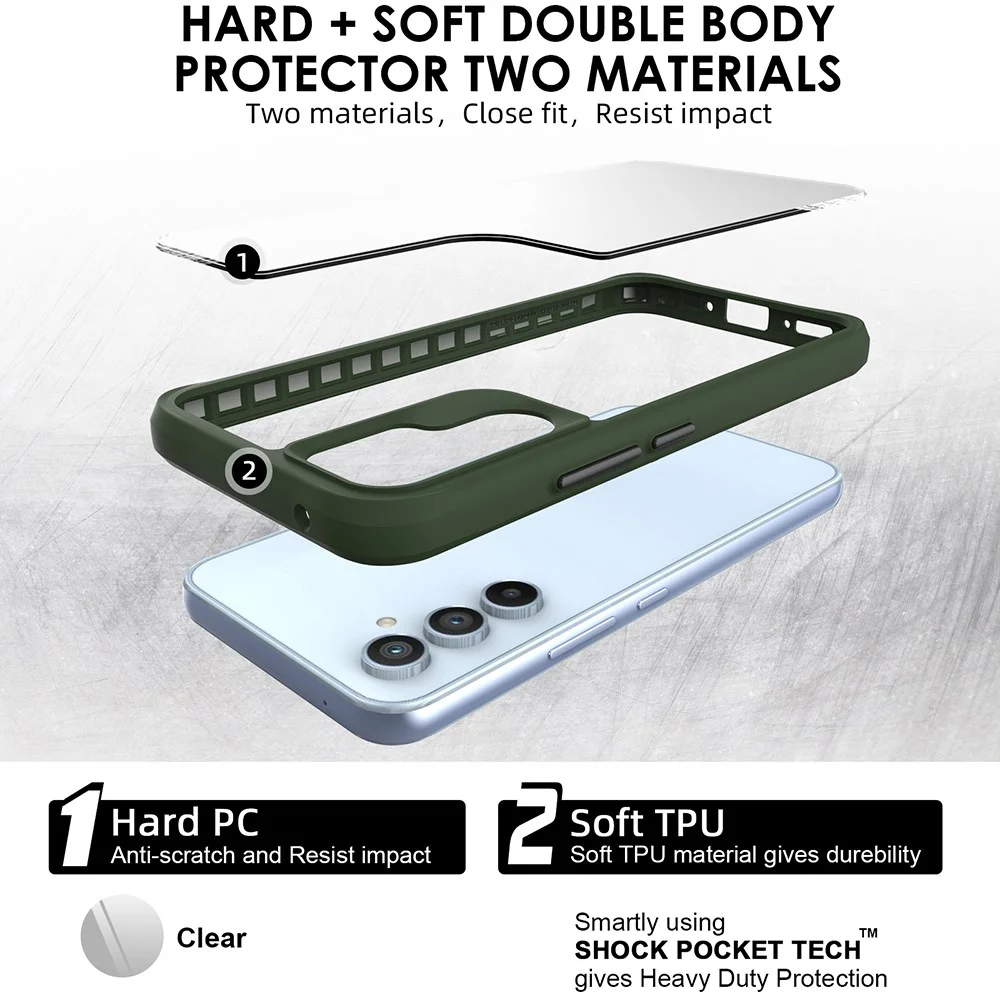 Samsung Galaxy A55 Hoesje Armor Back Cover Groen afbeelding 6