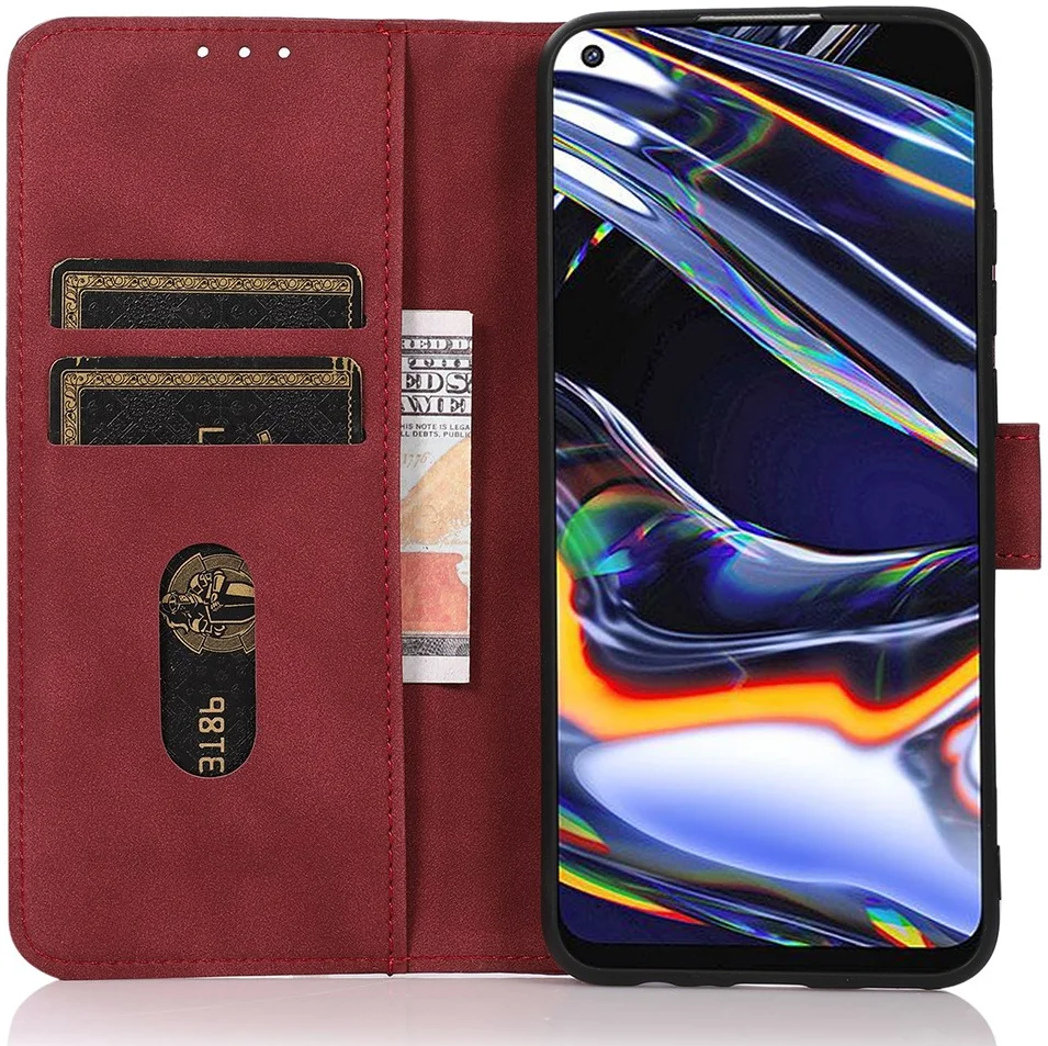 KHAZNEH Motorola Moto G04 / G24 Hoesje Retro Wallet Book Case Rood afbeelding 1