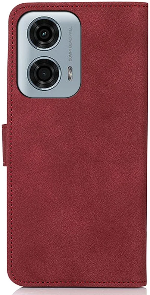 KHAZNEH Motorola Moto G04 / G24 Hoesje Retro Wallet Book Case Rood afbeelding 7