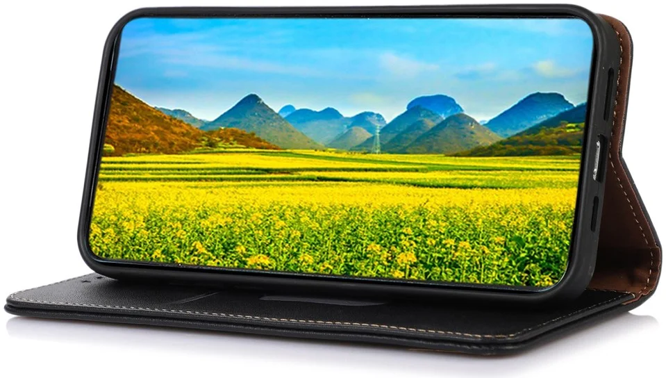 KHAZNEH Xiaomi 14 Ultra Hoesje RFID Book Case Leer Zwart afbeelding 3