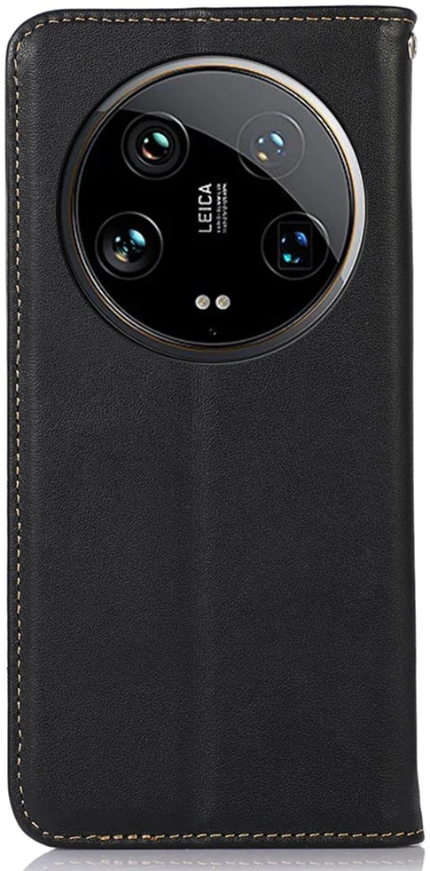 KHAZNEH Xiaomi 14 Ultra Hoesje RFID Book Case Leer Zwart afbeelding 7