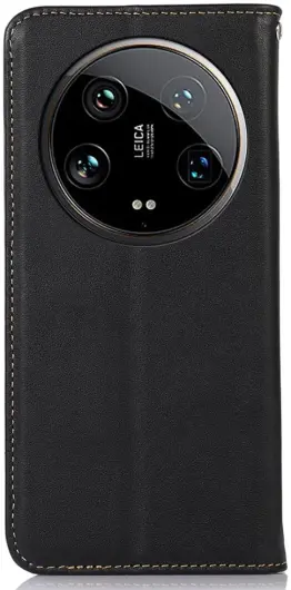 KHAZNEH Xiaomi 14 Ultra Hoesje RFID Book Case Leer Zwart afbeelding 7