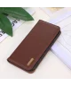 KHAZNEH Xiaomi 14 Ultra Hoesje RFID Book Case Leer Bruin