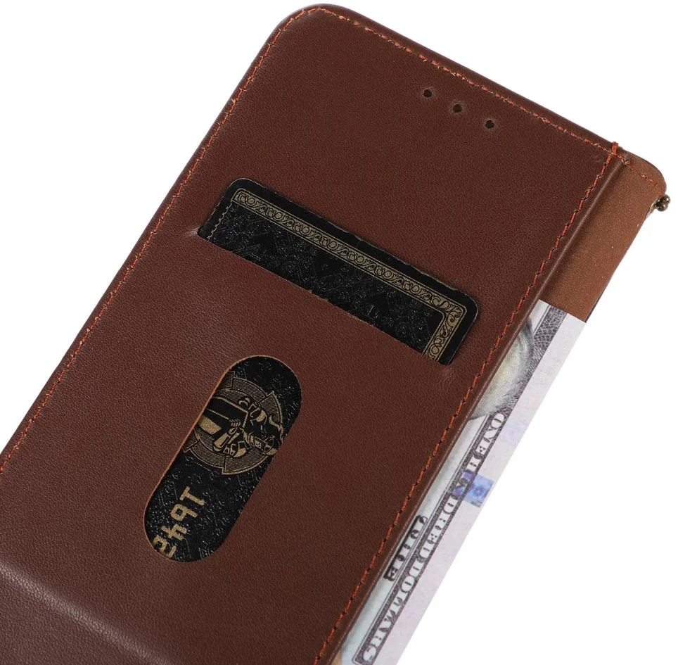 KHAZNEH Xiaomi 14 Ultra Hoesje RFID Book Case Leer Bruin afbeelding 5