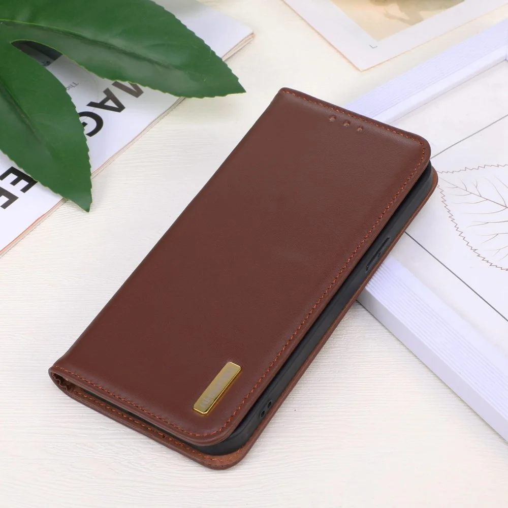 KHAZNEH Xiaomi 14 Ultra Hoesje RFID Book Case Leer Bruin afbeelding 8