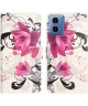 Motorola Moto G04 / G24 Hoesje Portemonnee Book Case Bloemen Print