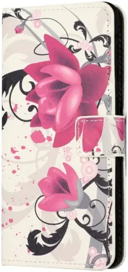 Motorola Moto G04 / G24 Hoesje Portemonnee Book Case Bloemen Print afbeelding 4