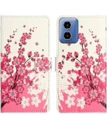 Motorola Moto G04 / G24 Hoesje Portemonnee Book Case Flower Print