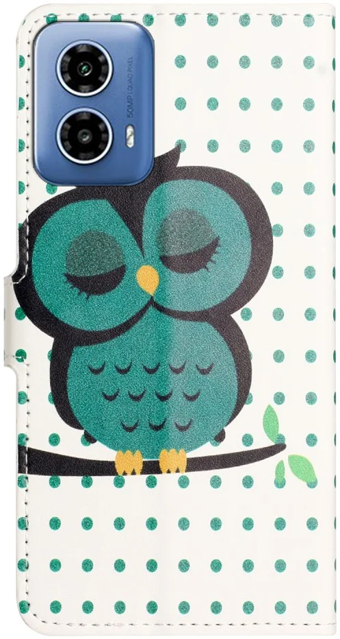 Motorola Moto G24 / G04 Hoesje Portemonnee Book Case Uilen afbeelding 5