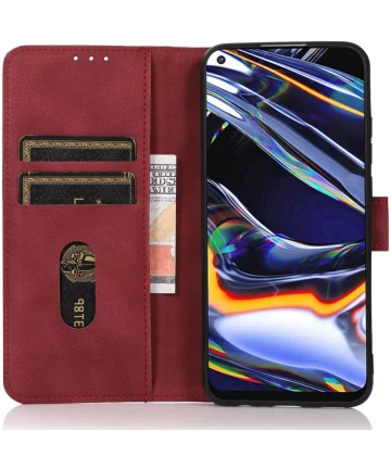 KHAZNEH Motorola Moto G24 Power Hoesje Retro Wallet Book Case Rood Hoesjes