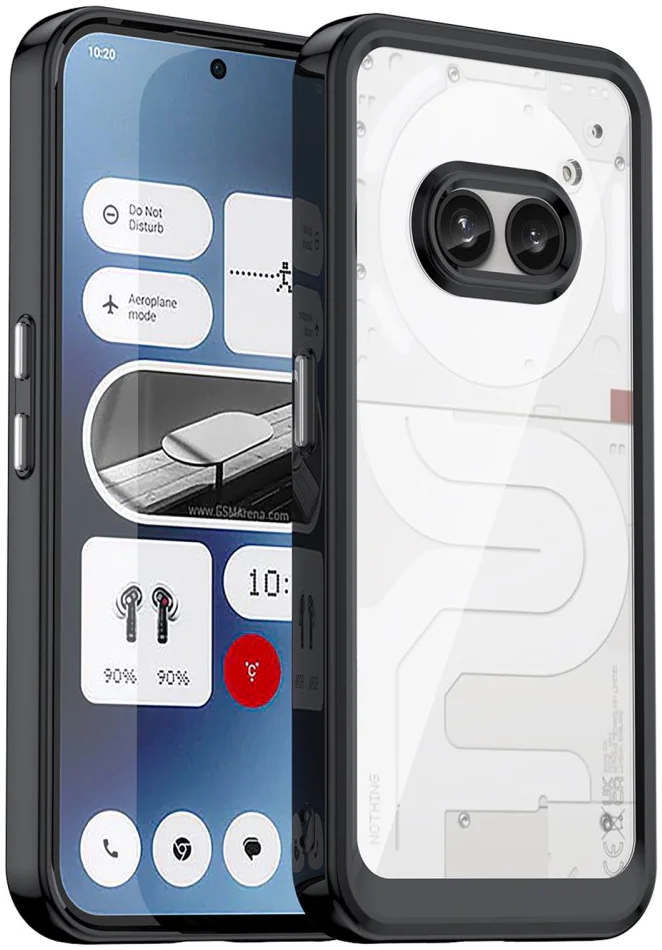 Nothing Phone (2a) / (2a) Plus Hoesje Acryl Back Cover Zwart afbeelding 1