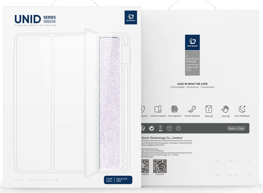 Dux Ducis Unid iPad Air 13 (24/25) / Pro 12.9 (2022/2018) Hoes Book Case Paars afbeelding 13